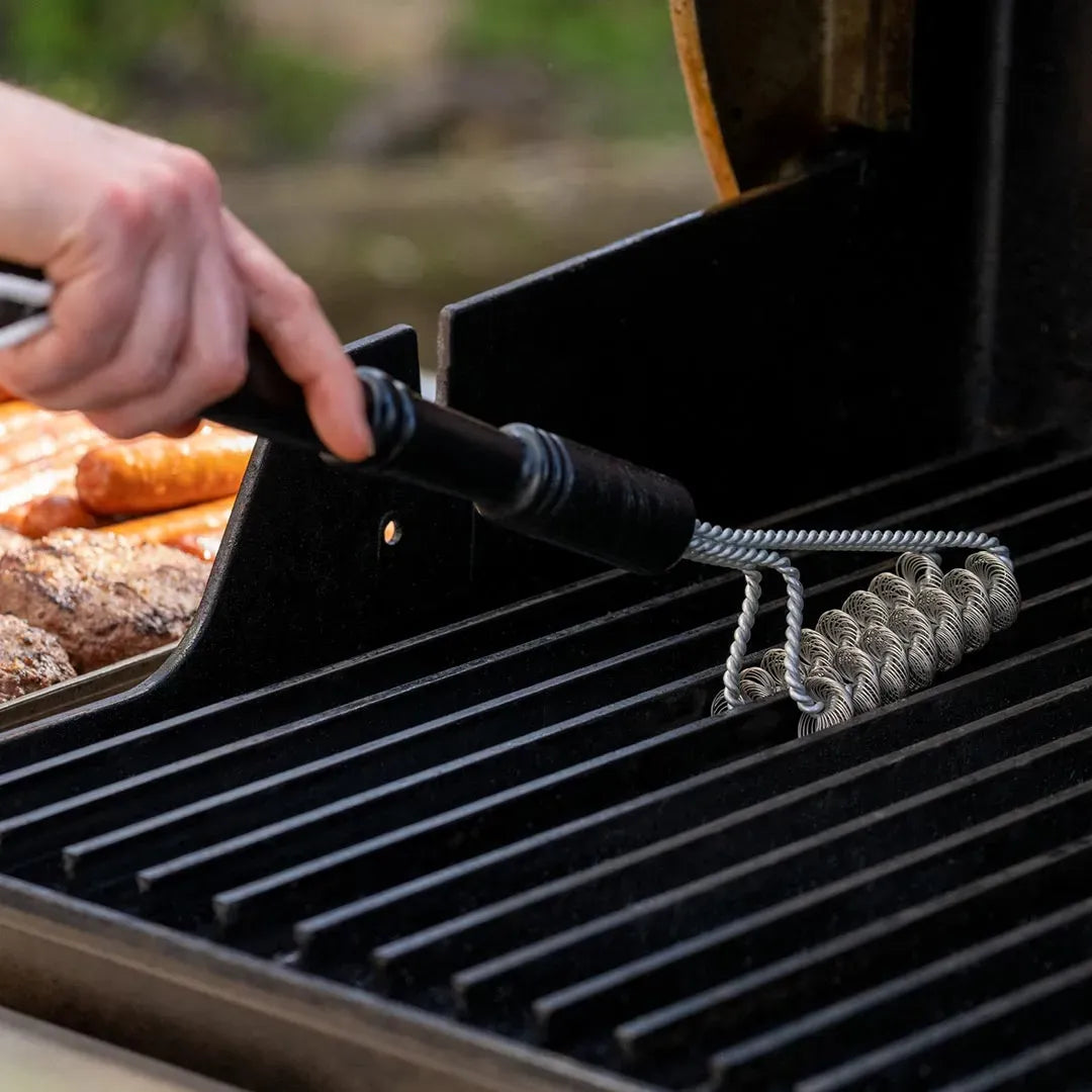 GrillGrate Stainless Steel Grate Valley Brush Bristle-less Dual Head